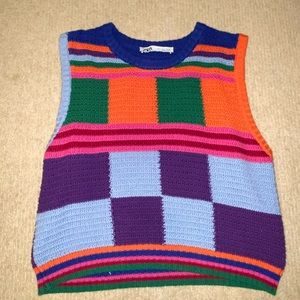 Zara block color sweater vest